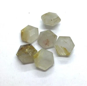 Cut Loose Gemstone AAA Natural Golden Rutile Hexagon For Making All Type Jewelry - Picture 1 of 10