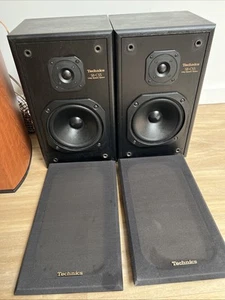TECHNICS HIFI SB-CS5 LARGE 8OHM 60W BLACK TWO WAY STEREO SPEAKERS WORKING ORDER - Picture 1 of 10