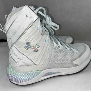 Gr. 8,5 Under Armour Highlight Ace White Breeze Metallic Silver Damen-Volleyball - Bild 1 von 12