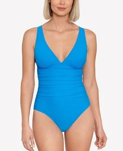 Swim Solutions Women's Copen Tummy-Control Plunge Mio One-Piece Swimsuit Size 16 - Picture 1 of 1