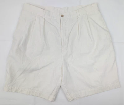 Bermuda Perry Ellis leve mistura de linho masculina 36 (34x8) branca conforto - Imagem 1 de 4