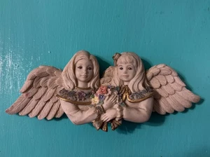 Victorian Style Sisters Angels Fridge Holding Flowers Bouquet Magnet 5”W 2” H - Picture 1 of 2