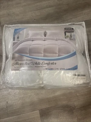 Edredón alternativo de plumón para ropa de cama Utopia (queen, blanco) - edredón para todas las estaciones Foto 1 de 4