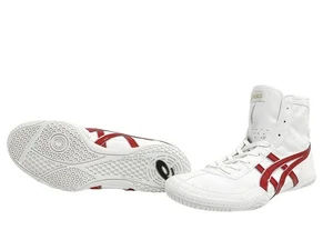 [IN STOCK] Asics High-Cut Wrestling Shoes White/Red/Window Silver Speciai Order - Picture 1 of 5