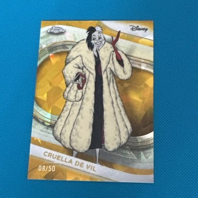 2025 Topps Chrome Sapphire Disney #103 Cruella de Vil Gold #/50 - Bild 1 von 2