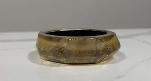Vintage Optik Lucite Armreif Armband Chunky Gold Schwarz - Bild 1 von 7