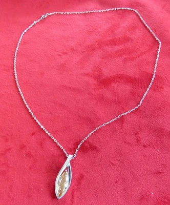 835er Argento Ancora Con Argento Sterling Rimorchio Citrino & 3 Zirconi - Immagine 1 di 4