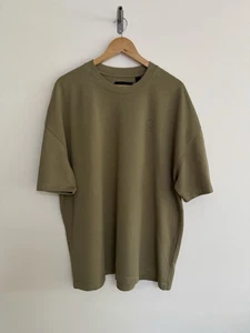 Camiseta Allsaints “Haven” Grande Gruesa Algodón Orgánico Caqui Verde 2XL Relajada - Imagen 1 de 10