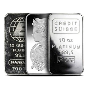 10 oz Platinum Bar (Varied Condition, Any Mint) Random Brand - Picture 1 of 1