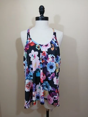 Camiseta sin mangas de yoga floral azul marino antigua nueva sin etiquetas - XXL Foto 1 de 3