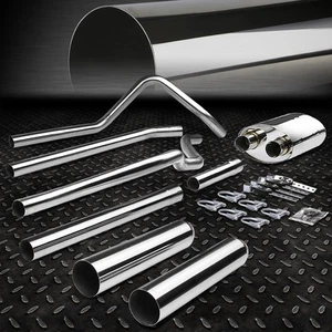 3.5" ROLLED MUFFLER TIP CATBACK EXHAUST SYSTEM FOR 04-08 FORD F150 4.6/5.4 V8 - Foto 1 di 5