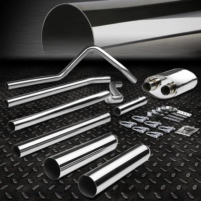 3.5" ROLLED MUFFLER TIP CATBACK EXHAUST SYSTEM FOR 04-08 FORD F150 4.6/5.4 V8 - Image 1 of 4