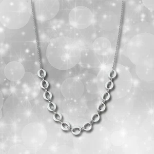 Collana 70 cm anelli acciaio ceramica gioielli argento bianco Amello ESKX02W - Foto 1 di 5