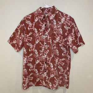 Pendleton Surf x Reyn Spooner Hawaiian Shirt Red Geometric Seahorse Men’s S - Picture 1 of 8