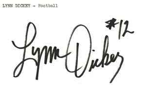 LYNN DICKEY - Autographed NFL PRO FOOTBALL Player ๐ 3X5 INDEX CARD ๐ - Picture 1 of 1