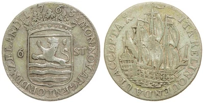Netherlands / Zeeland - 6 Stuivers "Scheepjesschelling" 1765 - Image 1 of 3