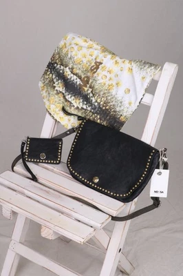 Wunderschöne Noosa Ledertasche schwarz m.passender Geldbörse inkl. Chunks NEU!!! - Bild 1 von 4