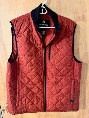 Chaleco Acolchado VICTORINOX Matterhorn Naranja Quemado Negro Borde Poliéster Para Hombres Grande Foto 1 de 3