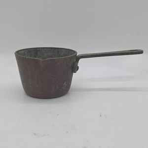 Vintage Bazar Francais NY 666 Miniatur Kupfertopf mit Ausgießer Kupferbesteck - Bild 1 von 6