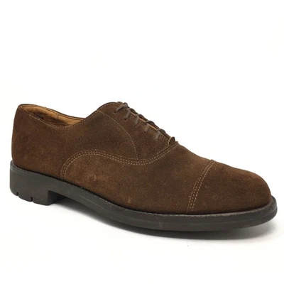 Brooks Brothers Oxfords Dress Shoes Mens Size 8.5 Brown Suede Cap Toe Made USA - Image 1 of 4