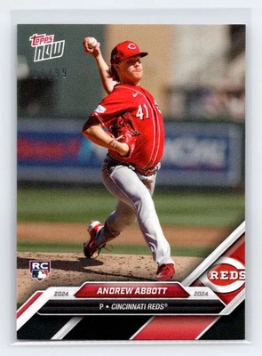Andrew Abbott 2024 Topps Now Road to Opening Day #OD-215 Rookie RC Black /99 - Image 1 of 2