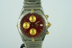 Breitling Chronograph B13047 Rouleaux Armband Red Dial Neuwertig  Gewährleistung