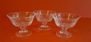 Sundae Glasses Set of 3 Crystal Clear Footed Vintage - Picture 1 of 14