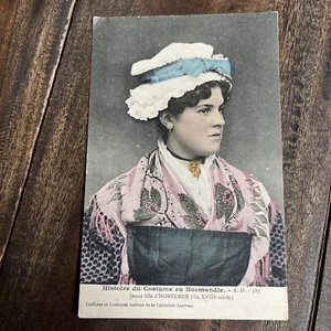Vintage 1900s Histoive du Costume en Normandie A.D. 387 Jeune fille d’Honfleur - Picture 1 of 3