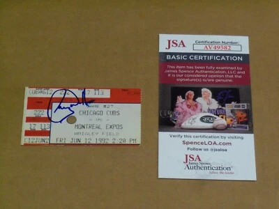 Larry Walker, Montreal Expos, Signed on, Cubs vs Expos Ticket, June 12, 1992 JSA - Image 1 of 3