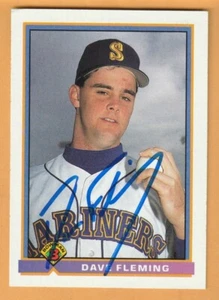 Dave Fleming Seattle Mariners AUTO signiert 1991 Bowman Georgia Bulldogs - Bild 1 von 2