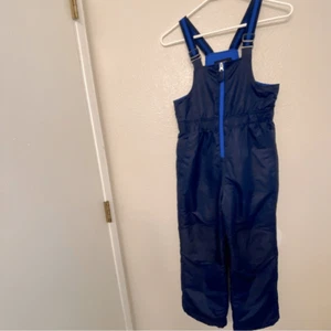 Swiss Tech Water Repellent Snow Pants bibs kids unisex navy blue Size 8 NWOT - Picture 1 of 11