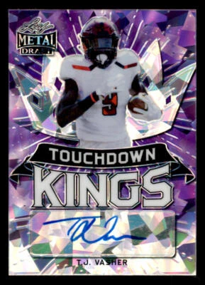 2021 Leaf Metal Draft Touchdown Kings Crystals Purple #TKTJV T.J. Vasher /20 - Image 1 of 2