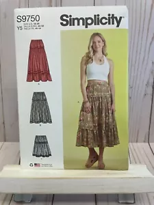 Simplicity 9750 Pull On Tiered Skirts Three Lengths Layered Sewing Pattern NEW - Picture 1 of 3