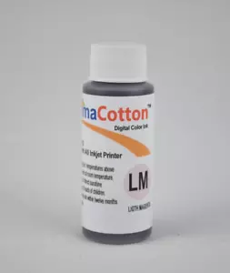 BOTTIGLIA RICARICA INCHIOSTRO COLORE MAGENTA CHIARO PER STAMPANTE INKJET T-SHIRT COTONE 60ml - Foto 1 di 1