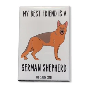 German Shepherd Dog Magnet Best Friend K9 Cartoon Art Gifts and Home Decor - Picture 1 of 12