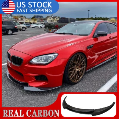 Spoiler labial dianteiro fibra de carbono real para 12-18 BMW 6 Series F06 F12 F13 M6 - Imagem 1 de 4