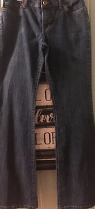 Glo Dark Wash Flar Jeans Size 7  - Picture 1 of 5