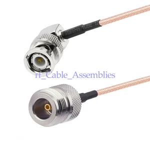 N-Type female jack straight to BNC male right angle pigtail cable RG316 for WLAN - Picture 1 of 3
