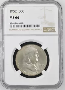 1952 FRANKLIN US Half Dollar, MS66 von NGC, eine EXQUISIT aussehende Münze !!!! - Bild 1 von 4