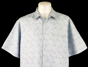 WEATHERPROOF Mens Heavy Cotton Blue S/S HAWAIIAN SHIRT - XL - Chest 52” -RRP £55 - Picture 1 of 11