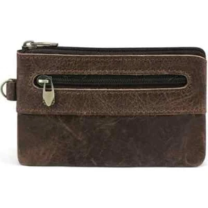 Porte Monnaie Cuir Fermeture Zippé Rétro pour Homme et Femme Petit Cadeau Marron - Imagen 1 de 5