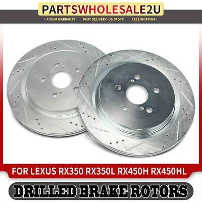 2x Rotor de freno trasero izquierdo y derecho perforado para Lexus RX450h RX350L RX450hL RX350 Foto 1 de 4