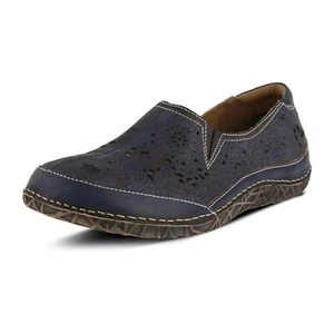 L’Artiste by Spring Step Women's Libora Leather Flat Slip on Shoe in Navy NEW - Picture 1 of 7