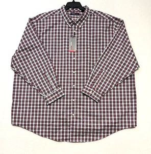 ROUNDTREE & YORKE Camicia Uomo LS TravelSMART Performance Rossa Small Plaid 4XB NUOVA CON ETICHETTE - Foto 1 di 10