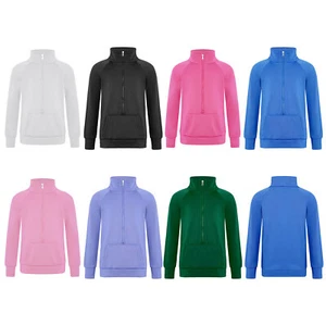 Girls T-shirts Running Sweatshirts Solid Color Tops Jogging Sportswear Workout - Picture 1 of 83