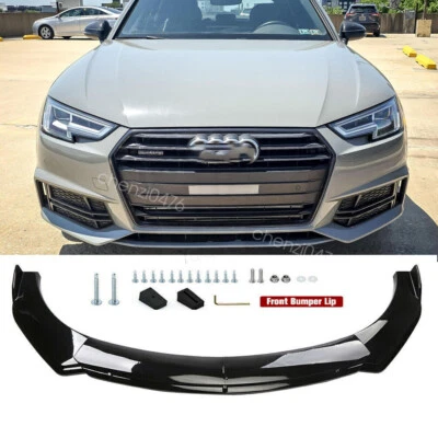 Universal Front Bumper Lip Body Spoiler Chin Splitter Kit For Audi A4 A5 A6 A7 - Image 1 of 4