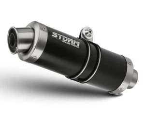 Exhaust Storm Mivv black Mufflers Oval Steel Suzuki Dl V-strom 1000 2002 > 2013 - Picture 1 of 1