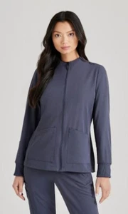 Barco Unify Scrubs Style 884 Zippered Detailed Scrub Jacket in "Steel" Size 2XL - Picture 1 of 2