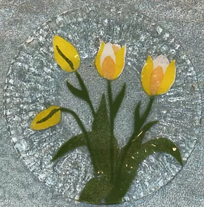 Vintage Sydenstricker Künstler Studio Schmelzglas Blumenteller - Bild 1 von 5