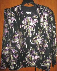 Top de Noche Patra Vintage Hilo Brillo Talla 16 Acetato Poli Metálico Busto 46 L27 - Imagen 1 de 7